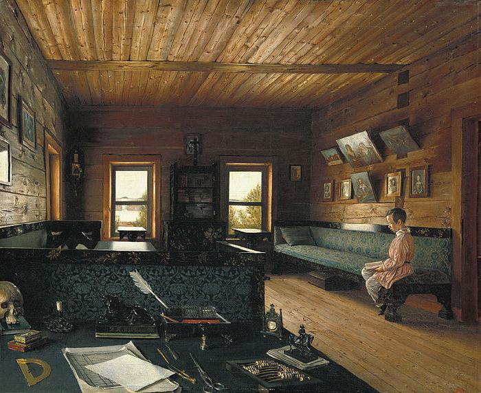 Grigoriy Soroka Room in the house on Ostrovki oil painting picture